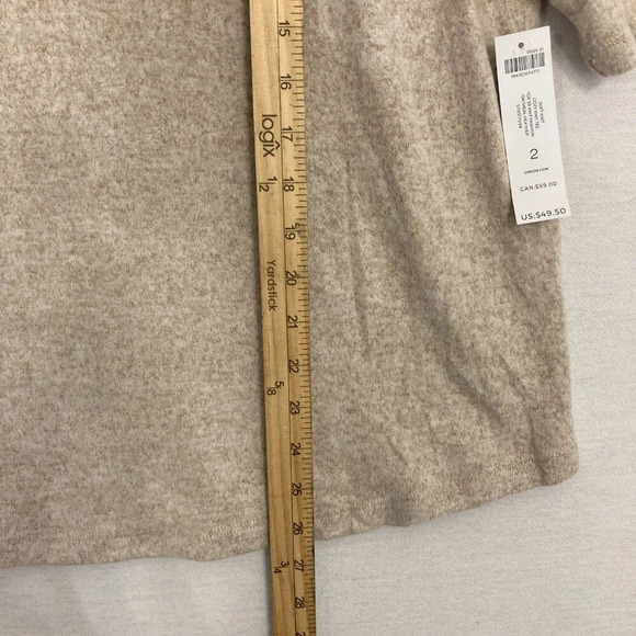 New Chico's Oat Meal Fuzzy Soft Knit Crew Neck Stretch Pullover Top Large/2 - Picture 6 of 10